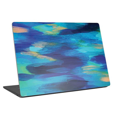 Ocean Blue Brush Stroke by Etta Vee Laptop Skins